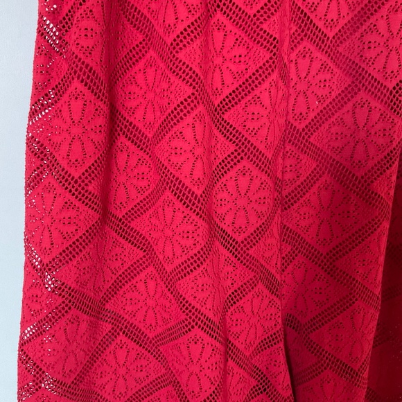 Wide leg Red lace jumpsuit - Picture 4 of 13